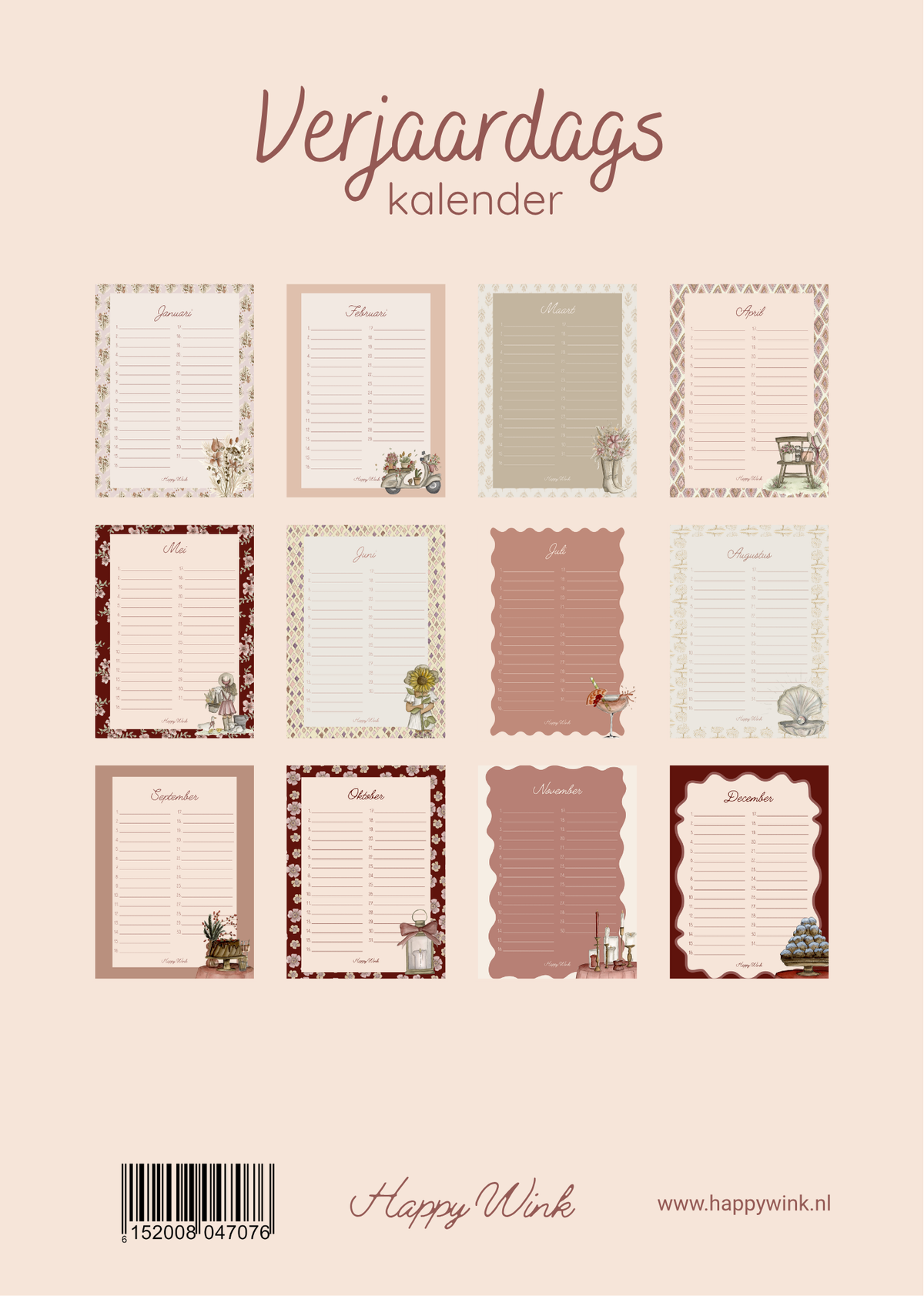 Verjaardagskalender Happy Wink