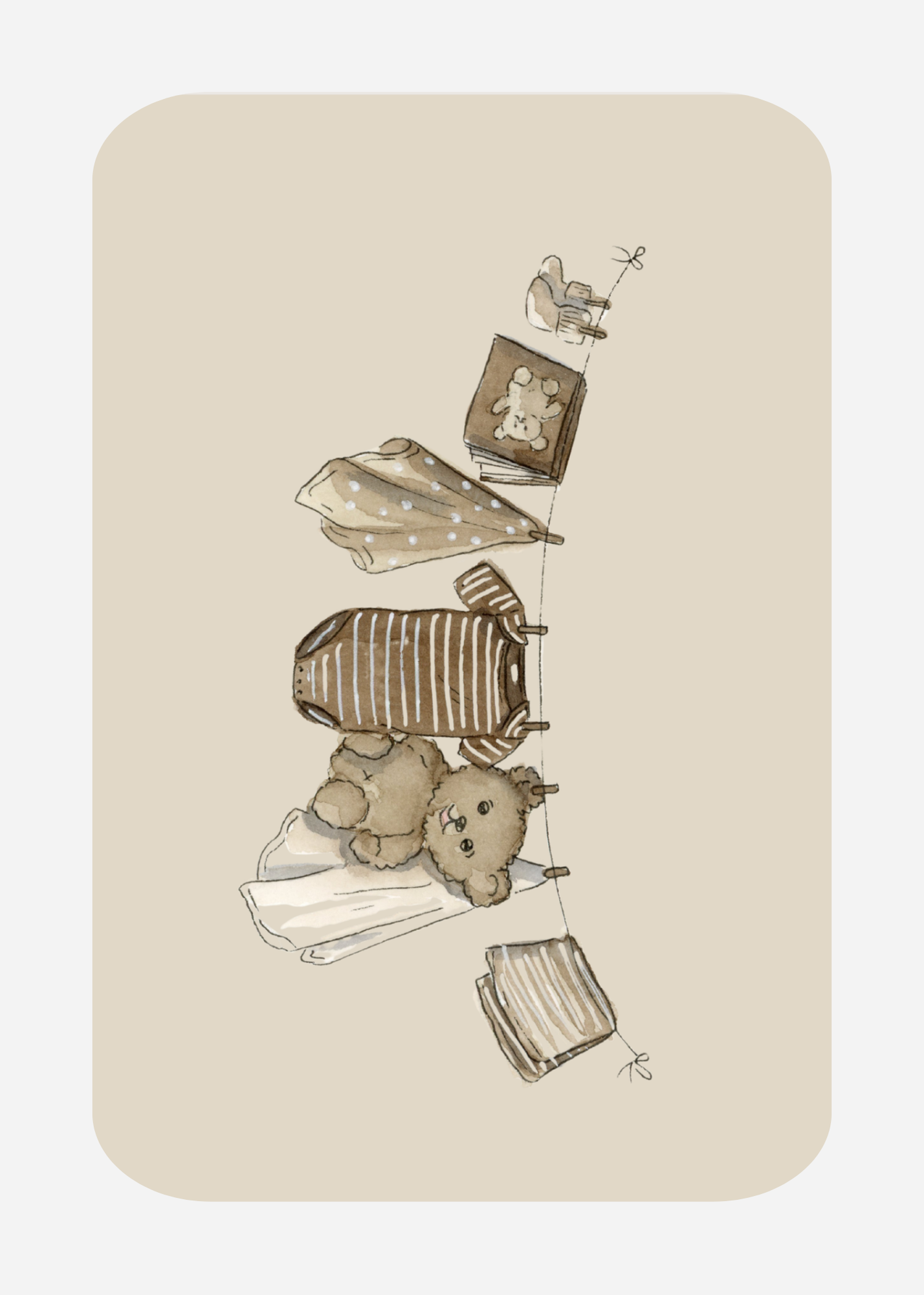 Kaart GB-16 Waslijn beige kleertjes - binnenkort verkrijgbaar