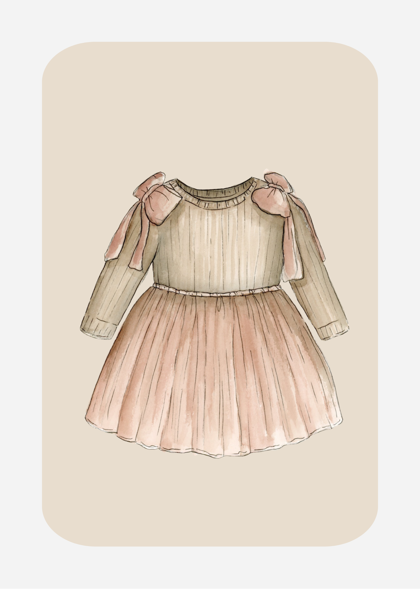 Kaart GB-12 Babymeisje jurk roze