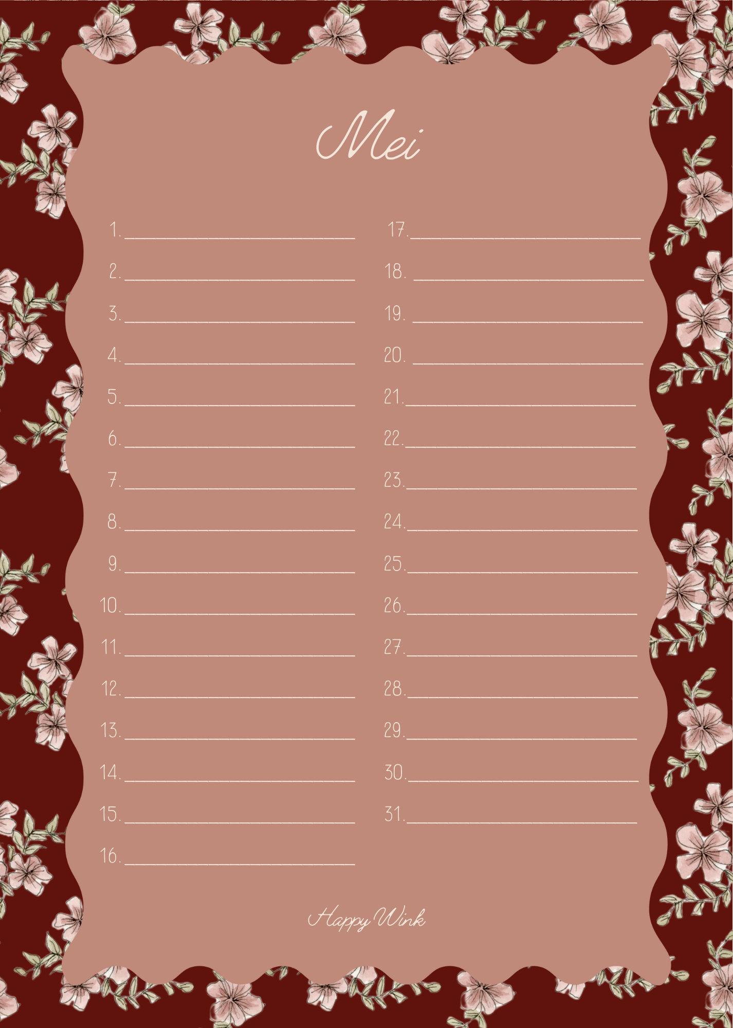 Verjaardagskalender Happy Wink