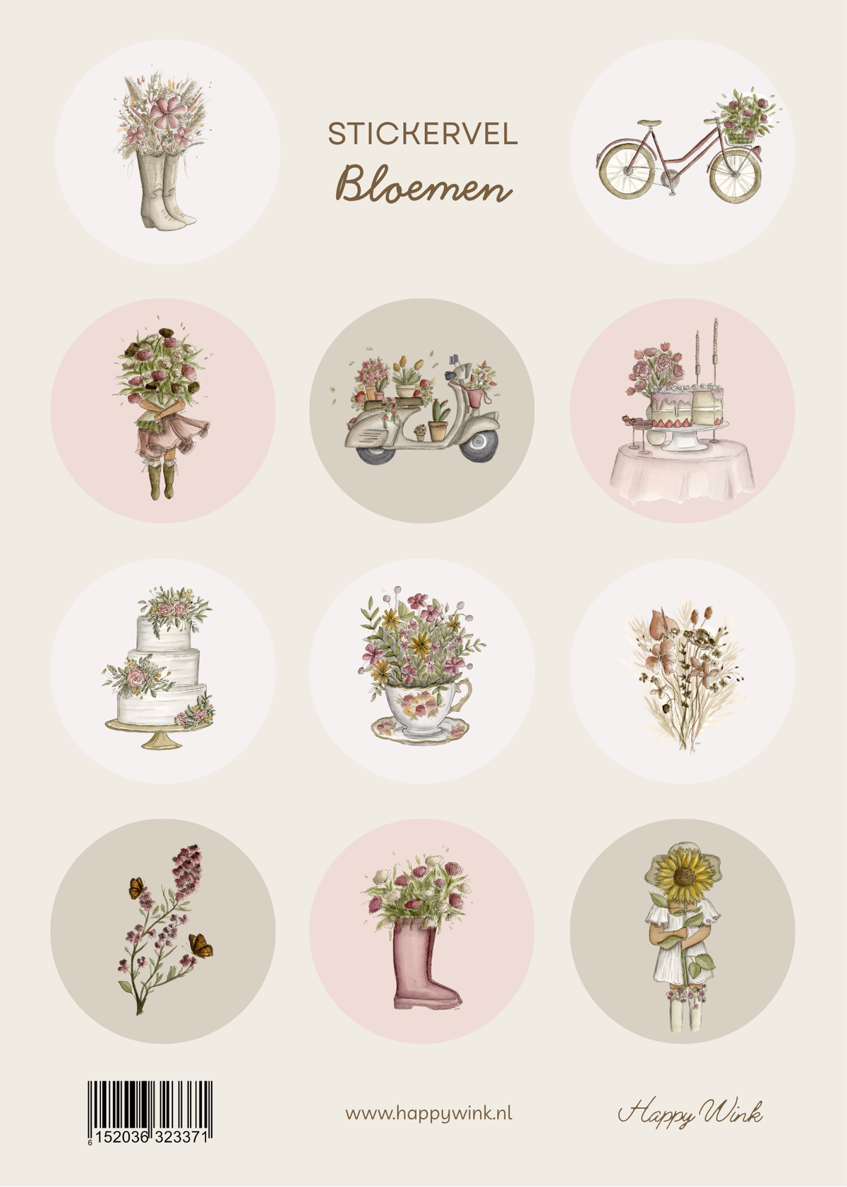A5 Stickervel - bloemen