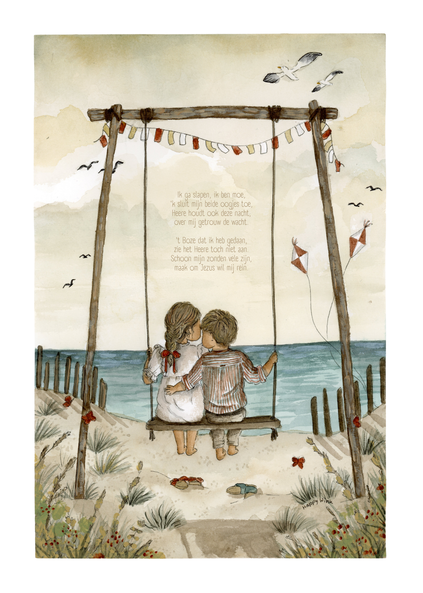 Poster A4 Ik ga slapen ik ben moe (jongen & meisje)