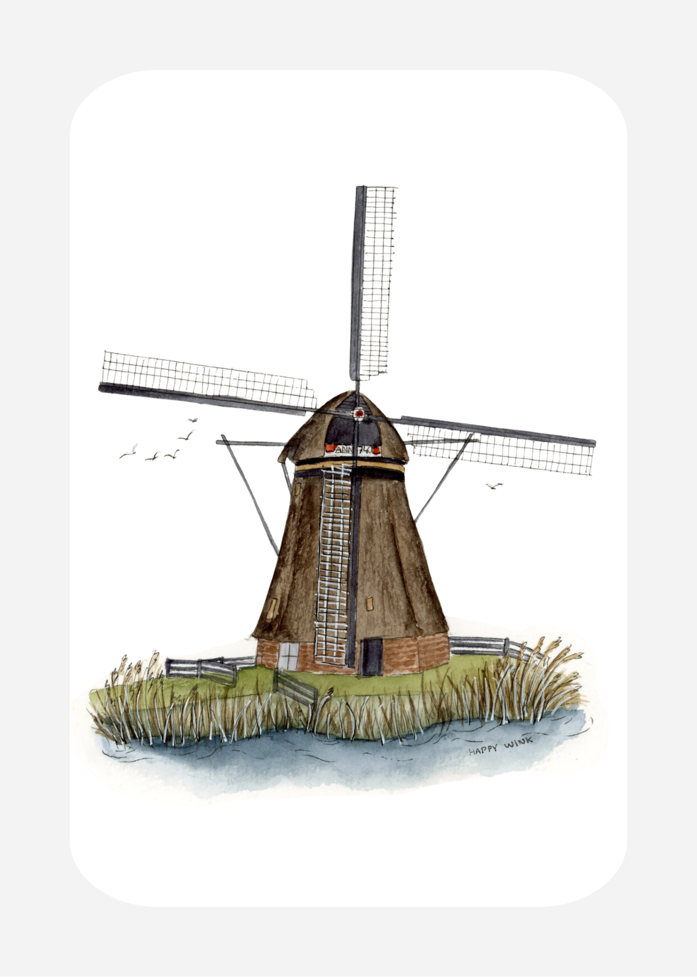 Kaart LA-14 - Kinderdijk - Molen