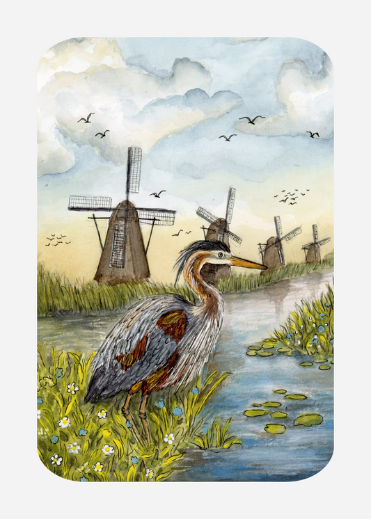 Kaart LA-16 - Kinderdijk - Purperreiger