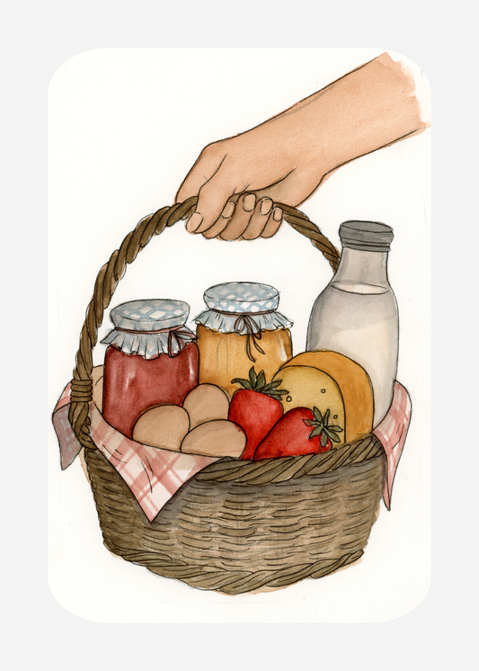 Kaart LA-6 Mandje met zuivel