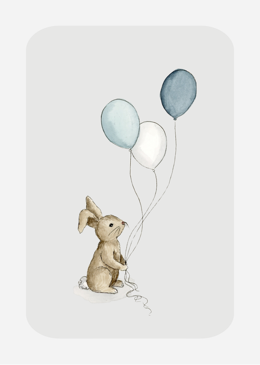 Kaart GB-15 Konijn met ballonnen