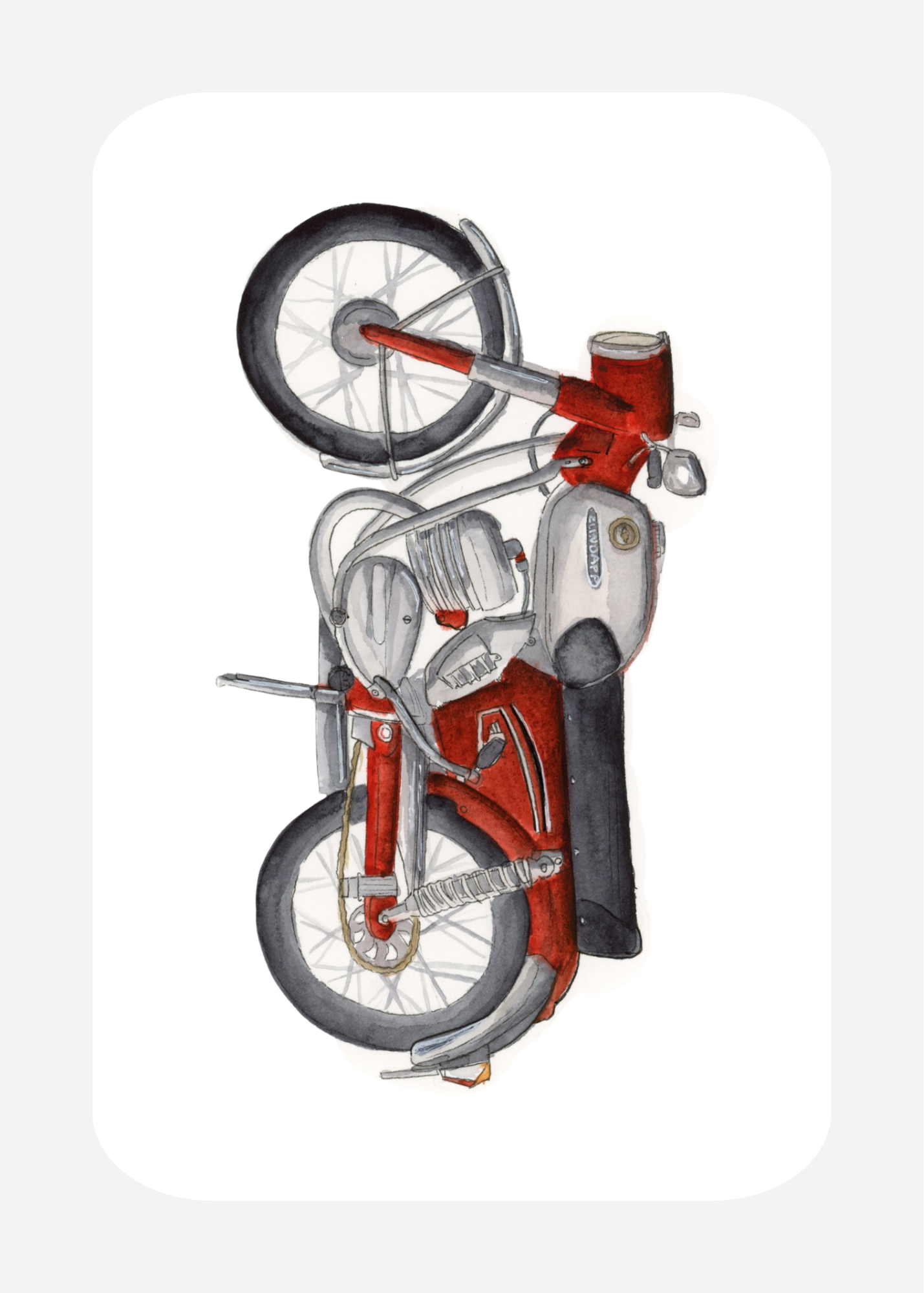 Kaart VO-6 Zundapp rood