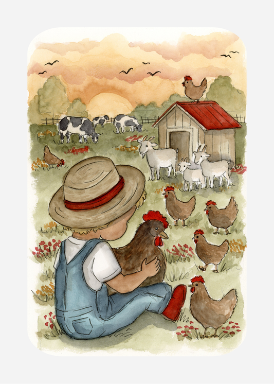 Kaart LA-13 Jongen op de boerderij