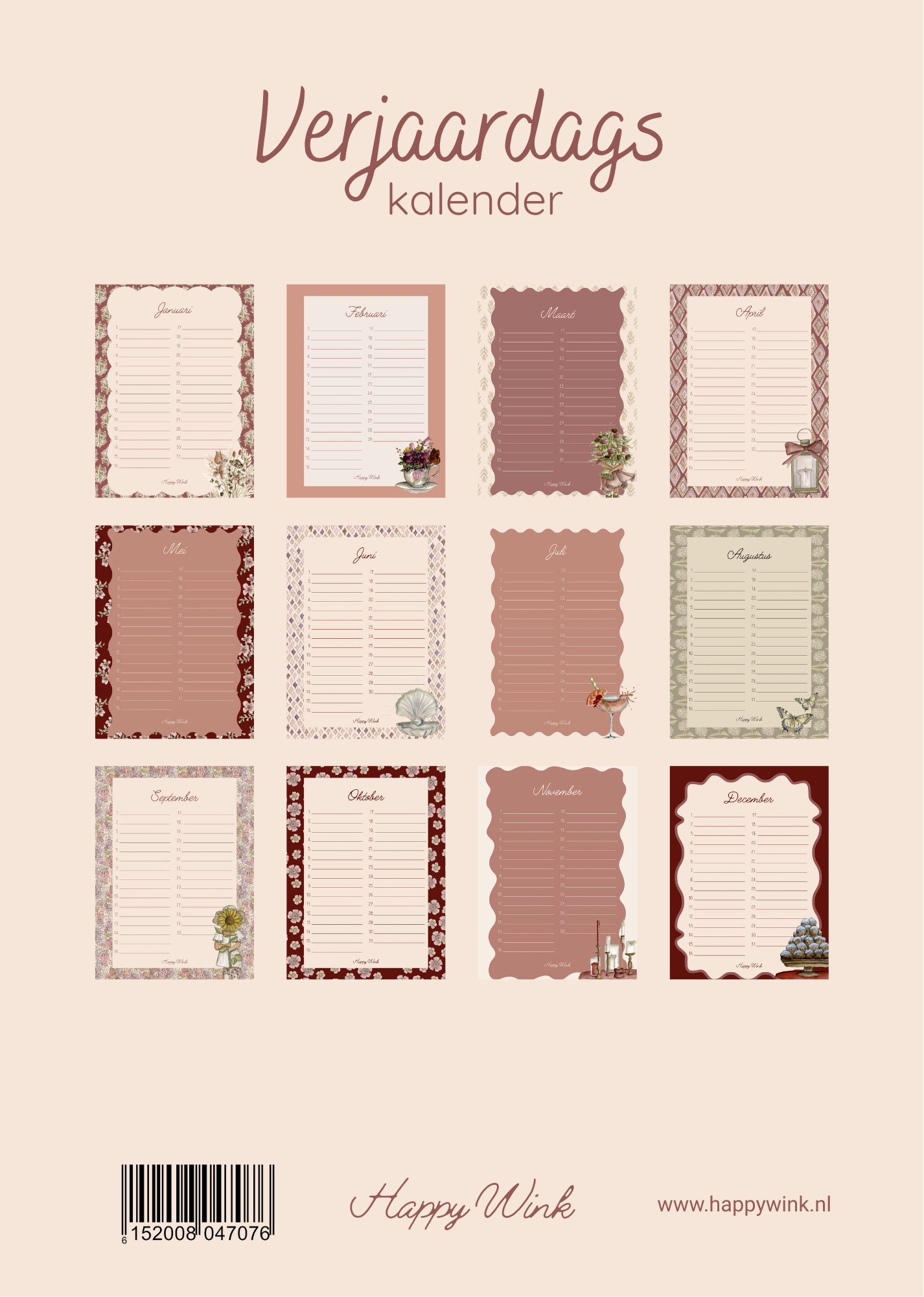 Verjaardagskalender Happy Wink